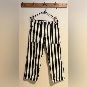 Big Bud Press Black and White Striped Work Pants - Medium Petite/Short